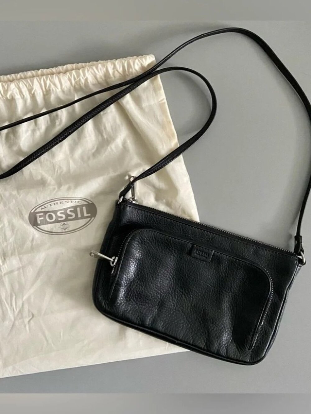 Fossil Black Leather Crossbody bag